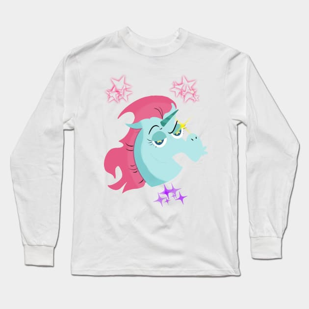 Flying Princess Ponyhead Long Sleeve T-Shirt by Kadir